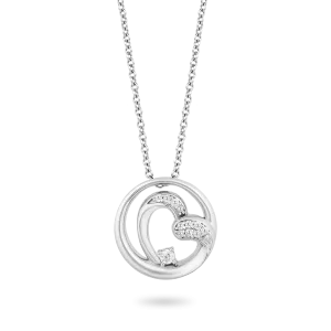 Hallmark Fine Jewelry Circle of Love Heart Pendant in Sterling Silver  with Diamond Accents