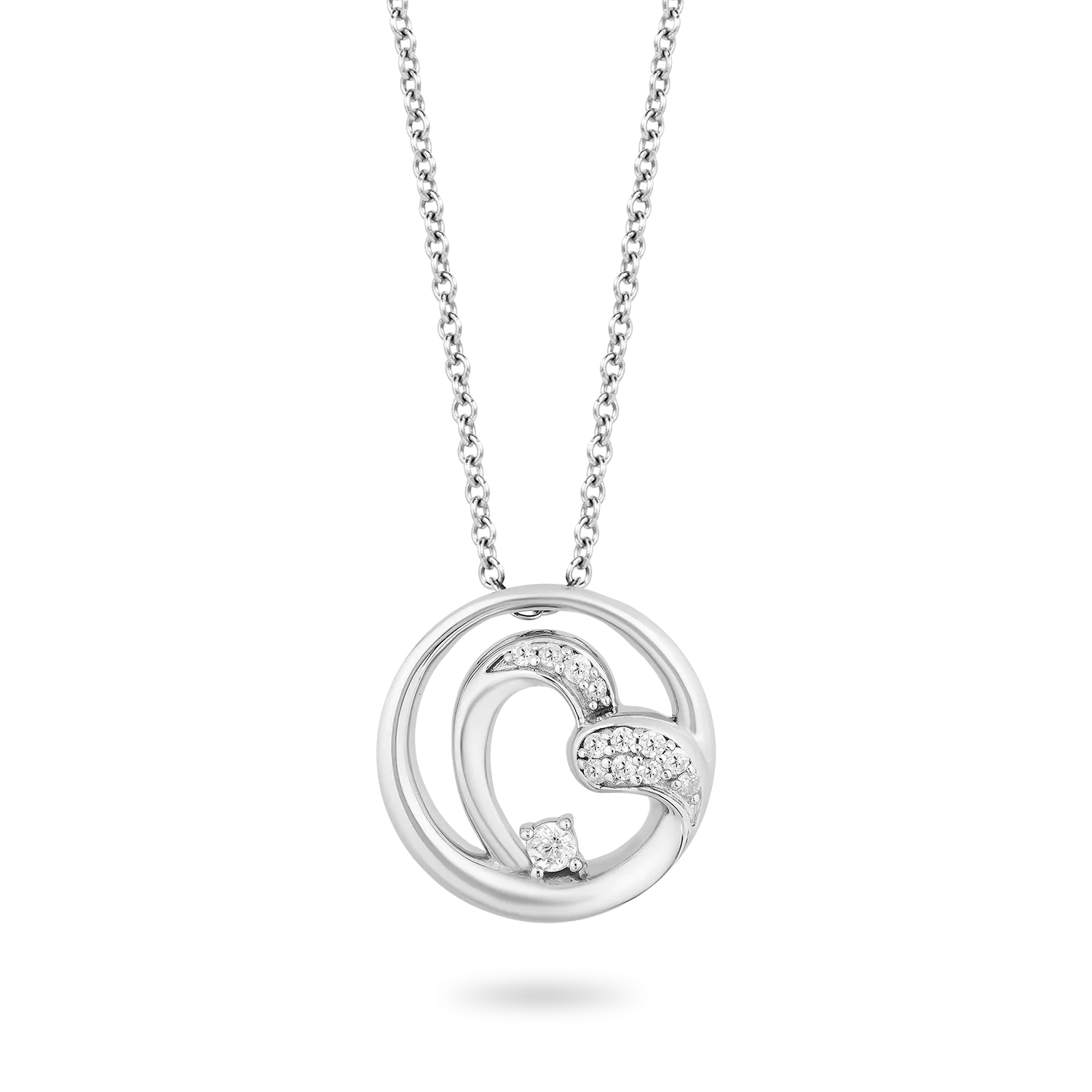 Hallmark Fine Jewelry Circle of Love Heart Pendant in Sterling Silver  with Diamond Accents