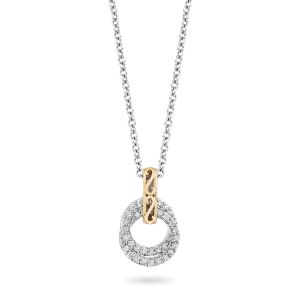 Hallmark Fine Jewelry Diamond Eternity Ring Pendant in Sterling Silver and 14K Yellow Gold