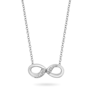 Hallmark Fine Jewelry Modern Infinity Pendant in Sterling Silver with Diamond Accents