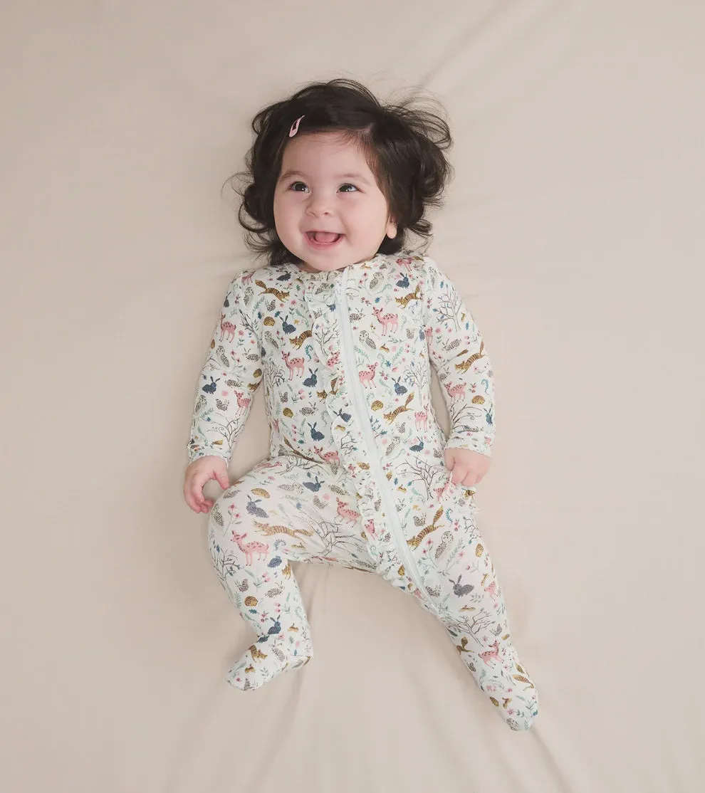 Happy Forest Ruffle Bum Bamboo Coverall