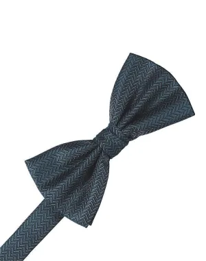 Haze Blue Herringbone Kids Bow Tie