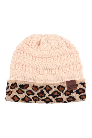 HDT2511 - LEOPARD CUFF KNITTED BEANIE