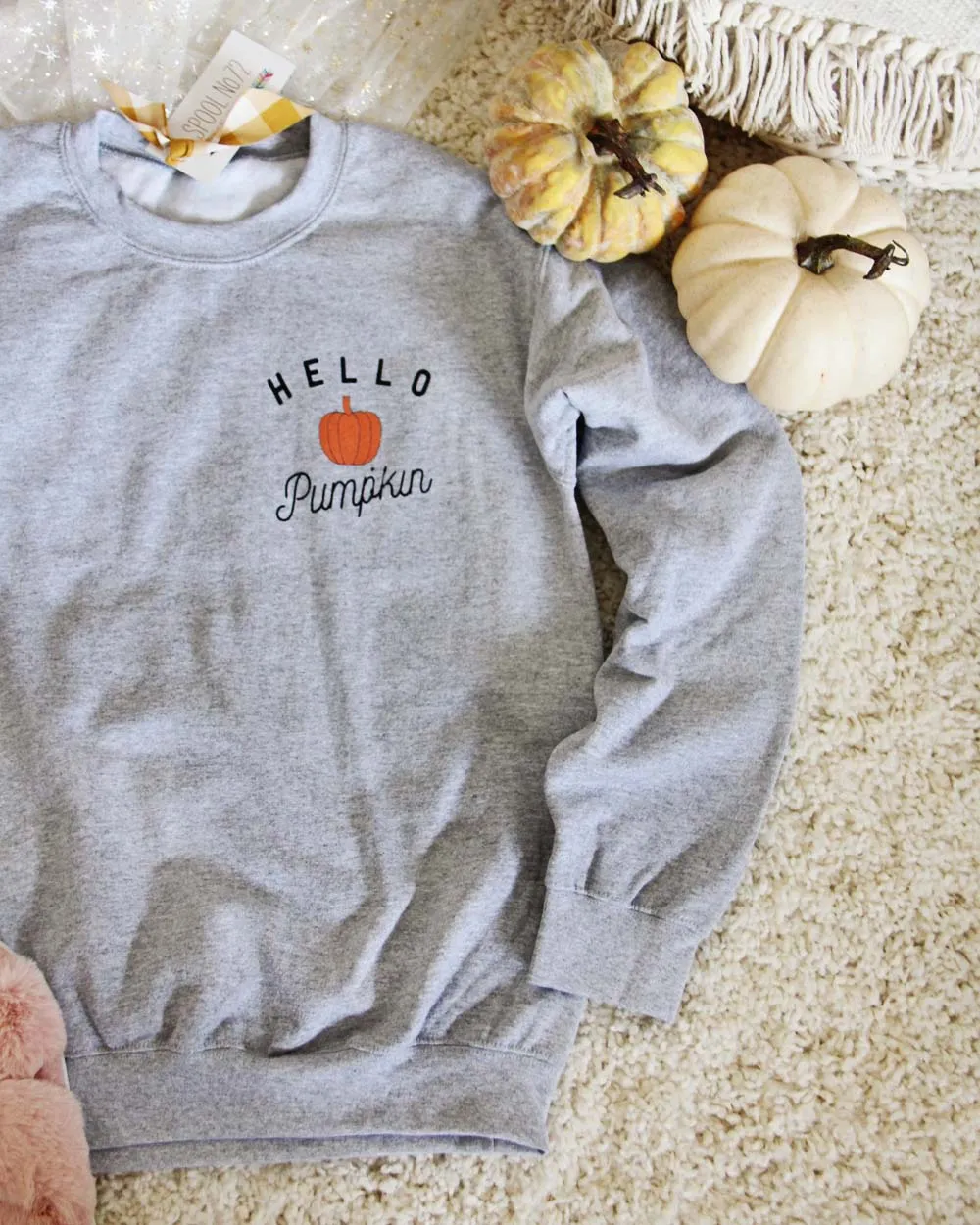 Hello Pumpkin Sweatshirt in Gray