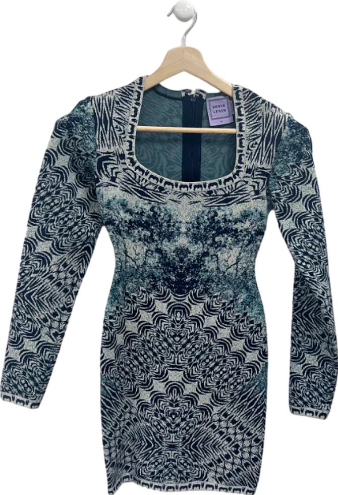 Herve Leger Blue Melissa Dress XS