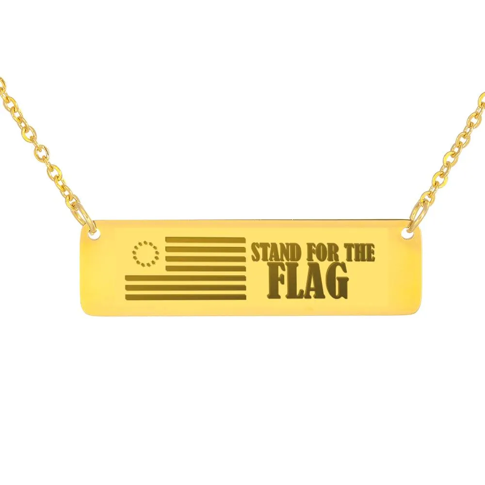 Horizontal Bar Flag Necklace - Stand for the Flag