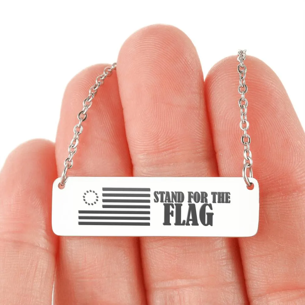 Horizontal Bar Flag Necklace - Stand for the Flag