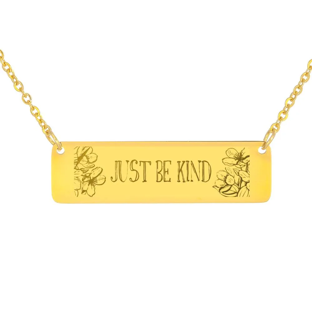 Horizontal Bar Necklace-Just be kind