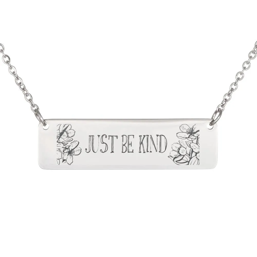Horizontal Bar Necklace-Just be kind