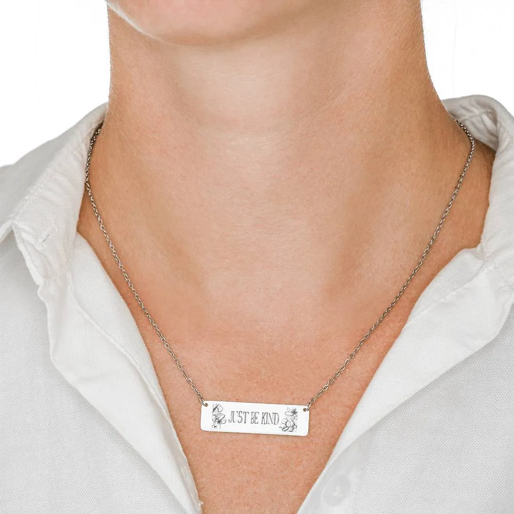 Horizontal Bar Necklace-Just be kind