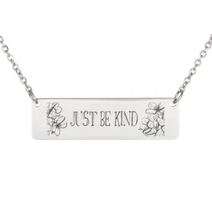 Horizontal Bar Necklace-Just be kind