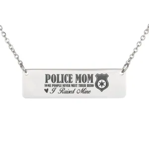 Horizontal Bar Necklace-Police Mom