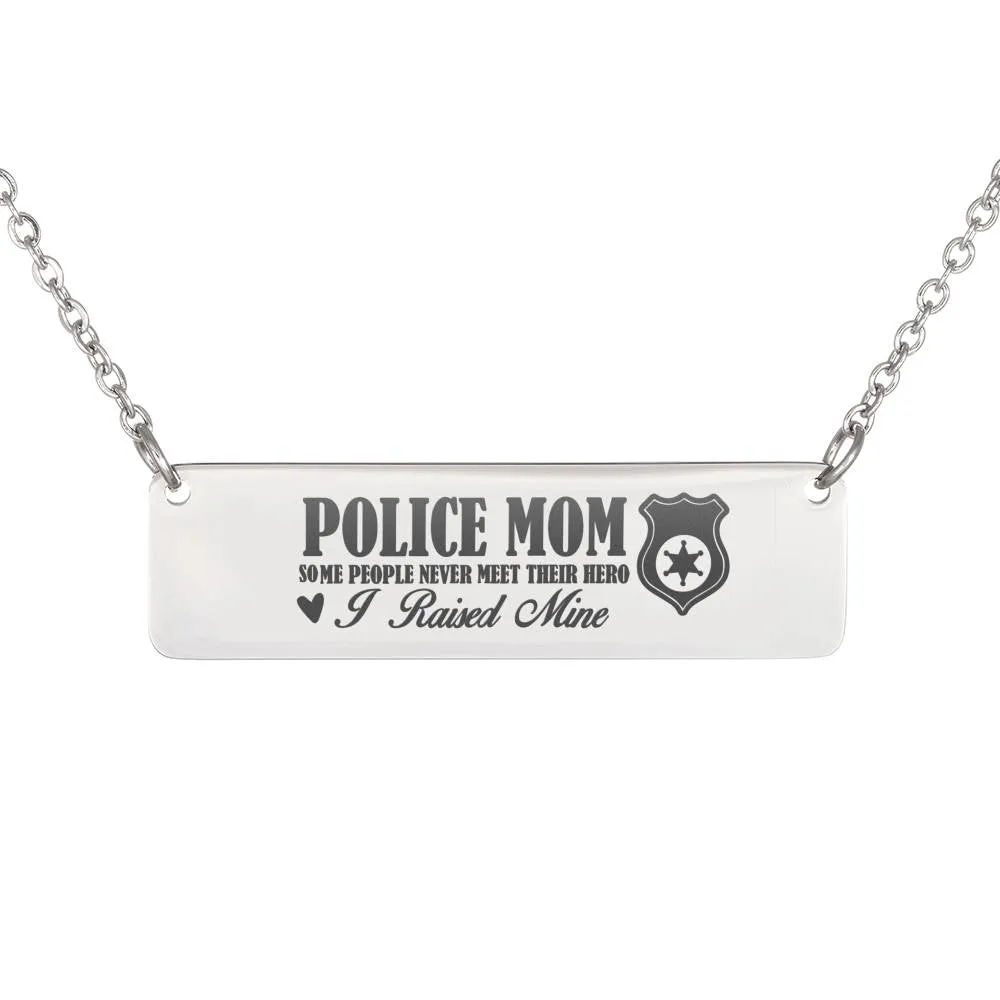 Horizontal Bar Necklace-Police Mom