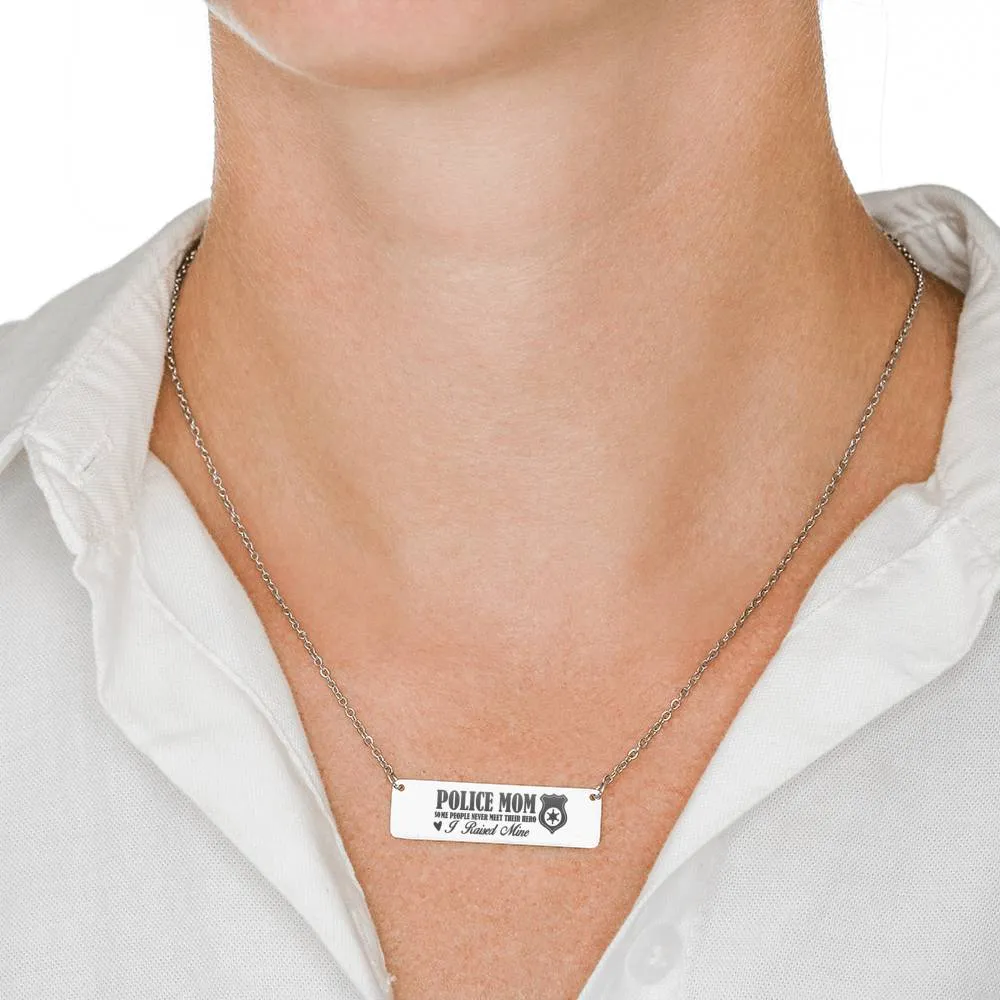 Horizontal Bar Necklace-Police Mom