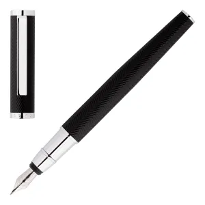 HUGO BOSS HSI1062B-Fountain pen Formation Herringbone Chrome