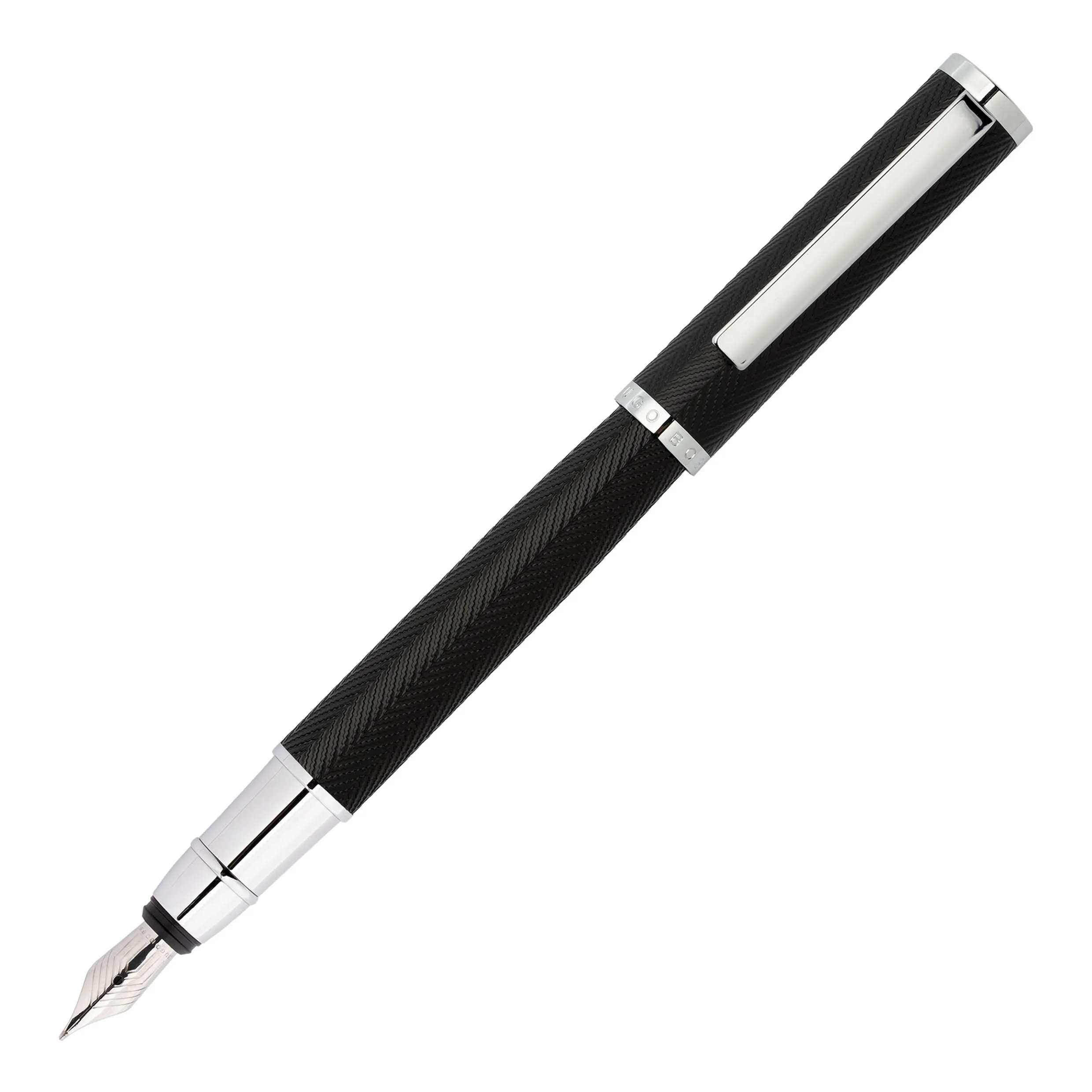 HUGO BOSS HSI1062B-Fountain pen Formation Herringbone Chrome