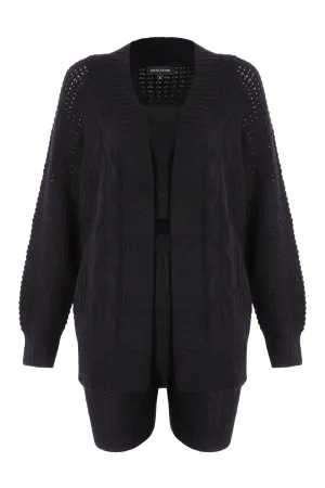 IA Essentials: Black Cashmere Biker Shorts Set
