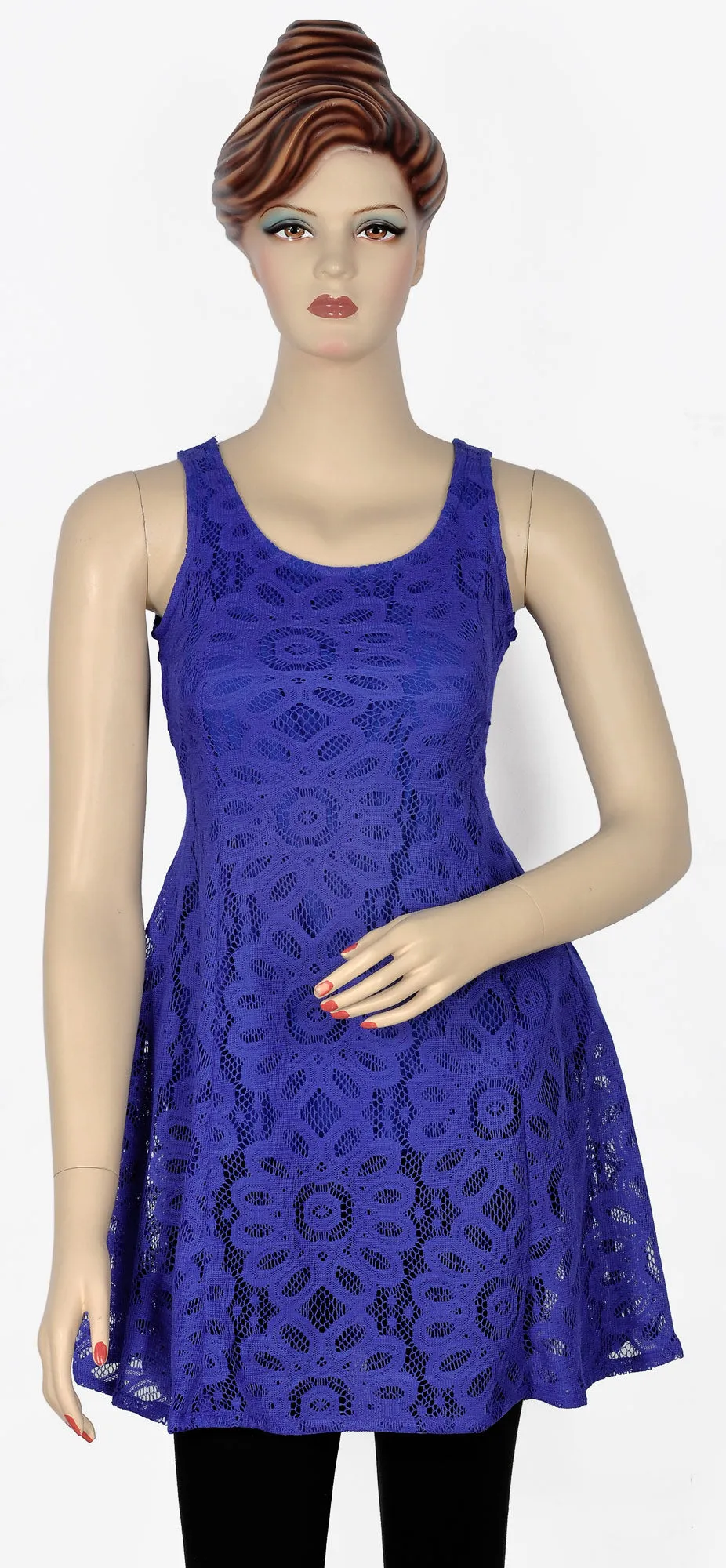 Indigo Blue Lace Top