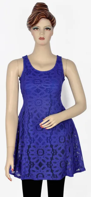 Indigo Blue Lace Top