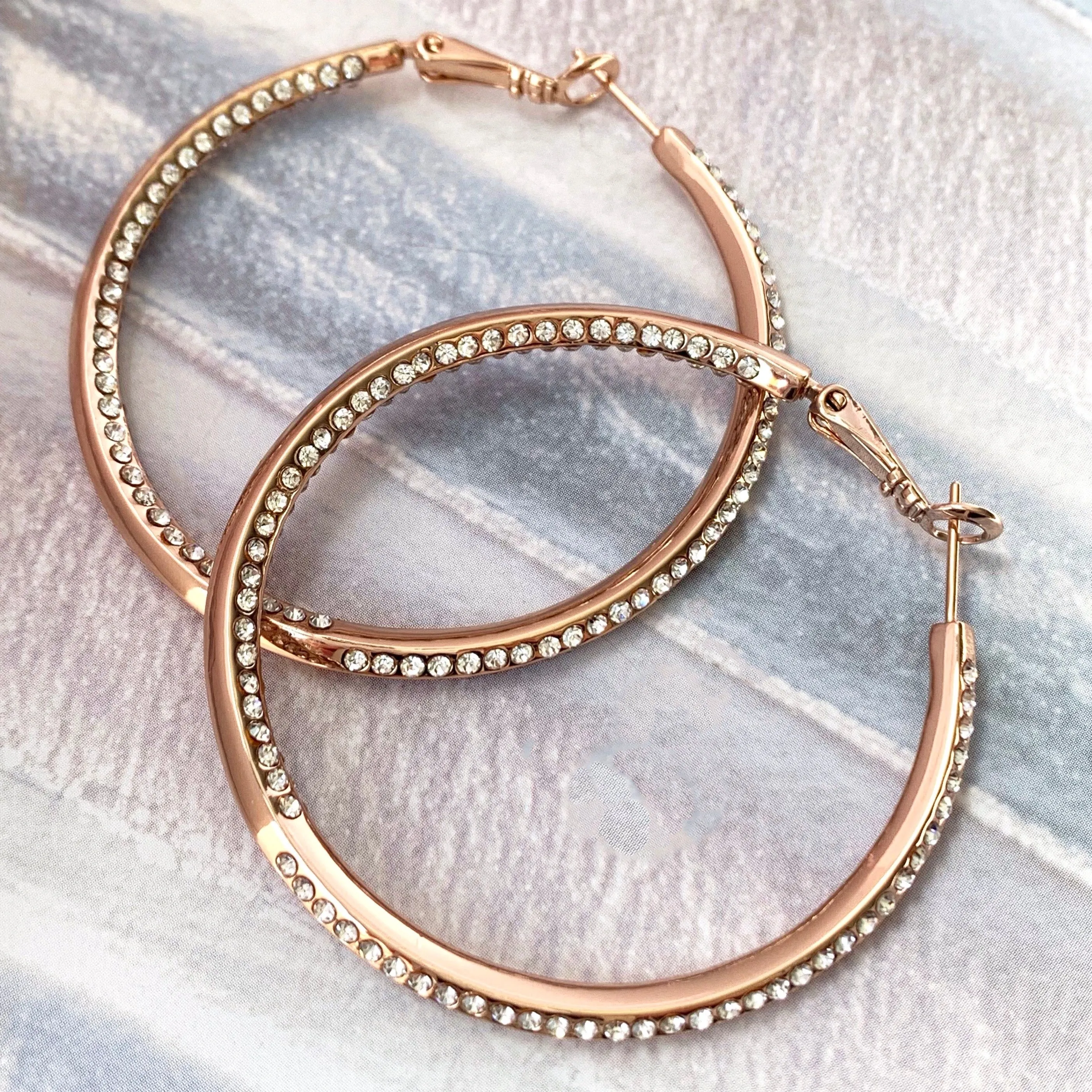 inside out crystal large hoop