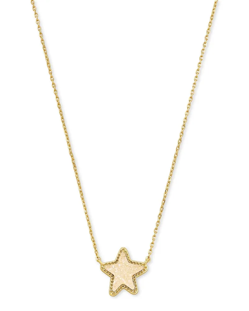 Jae Star Gold Pendant Necklace In Iridescent Drusy