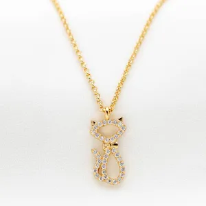 Jazz Things Up Pave Cat Necklace