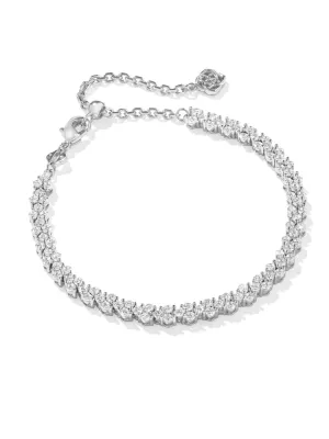Kendra Scott Emery Tennis Bracelet -  Silver White Crystal