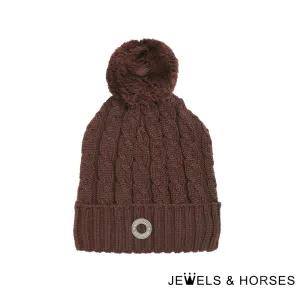 Kingsland KL Semira Ladies Cable Knitted Hat - Brown Black Coffee