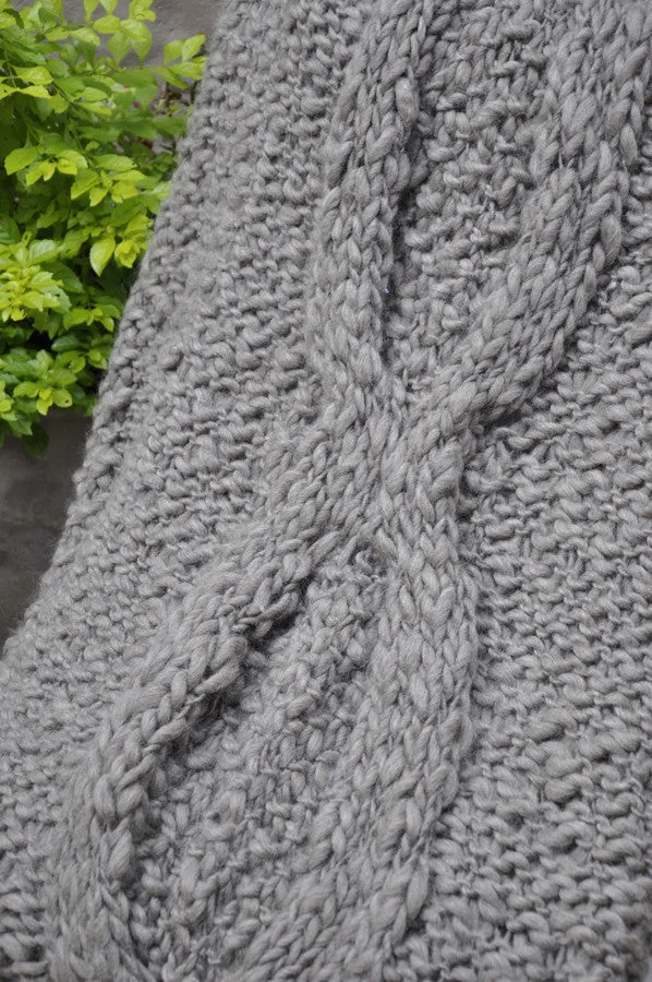 Knit Throw Blanket - Penelope Grey Throw