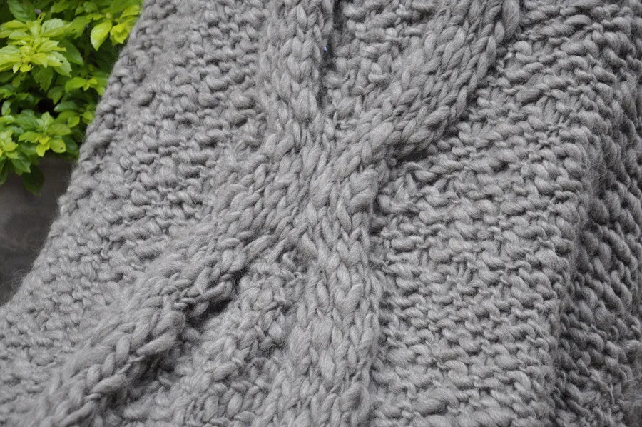 Knit Throw Blanket - Penelope Grey Throw