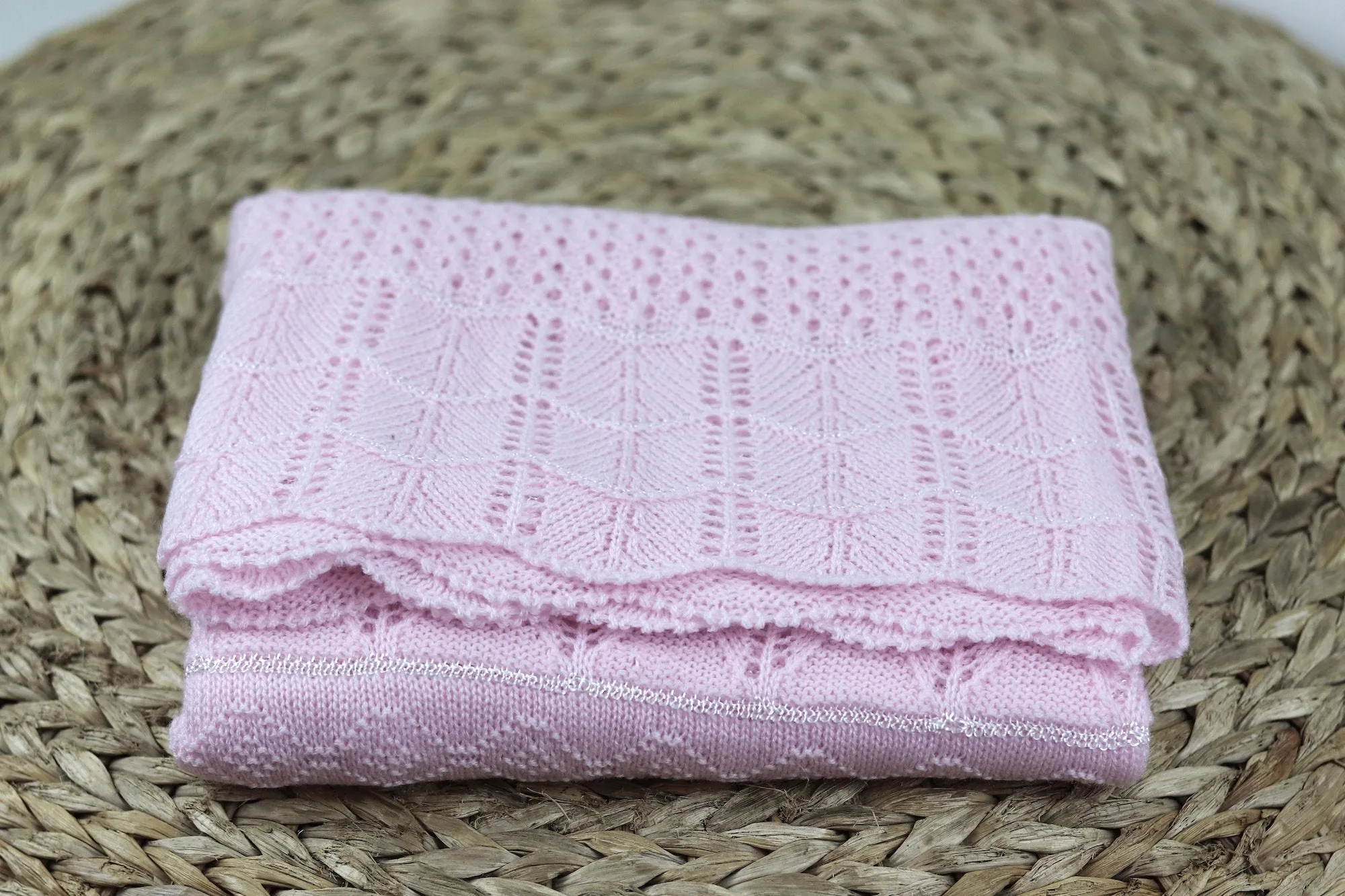 Knitted Baby Blanket, Baby Shower, Newborn Gift, Nursery Blanket, Cozy, Gift for New Mom, White, Ivory, Pink , Blue 40" x 50"