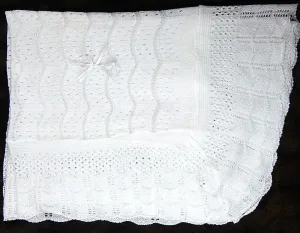 Knitted Baby Blanket, Baby Shower, Newborn Gift, Nursery Blanket, Cozy, Gift for New Mom, White, Ivory, Pink , Blue 40" x 50"