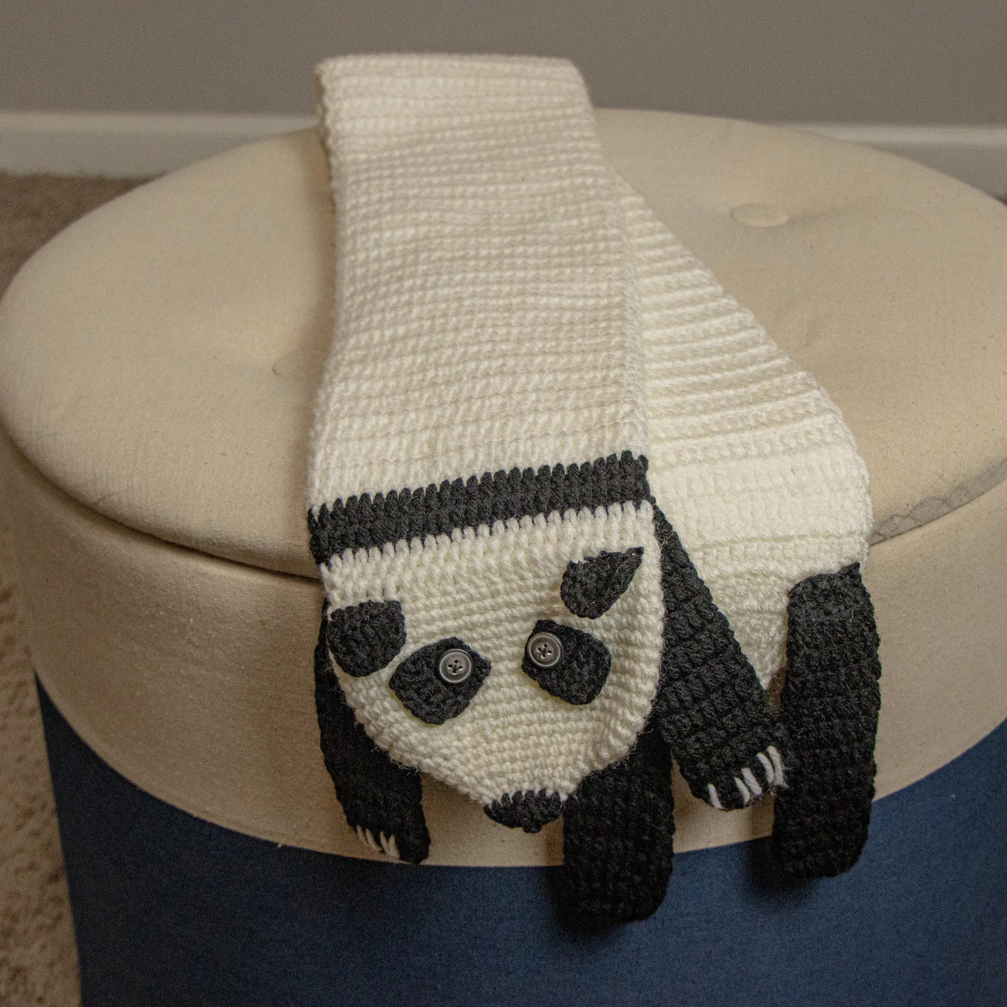 Knitted Panda Scarf 44 inches