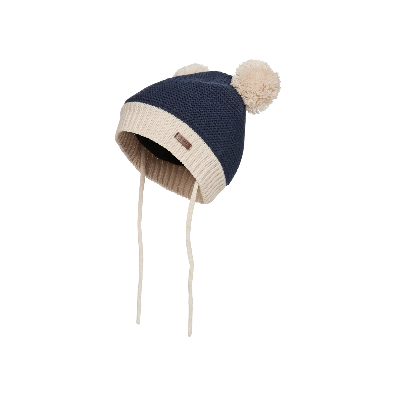 KOMBI Infant Minnie Double Pom Pom Knit Toque -Dark Navy