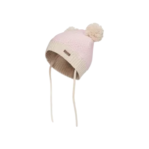 KOMBI Infant Minnie Double Pom Pom Knit Toque - Rose Shadow