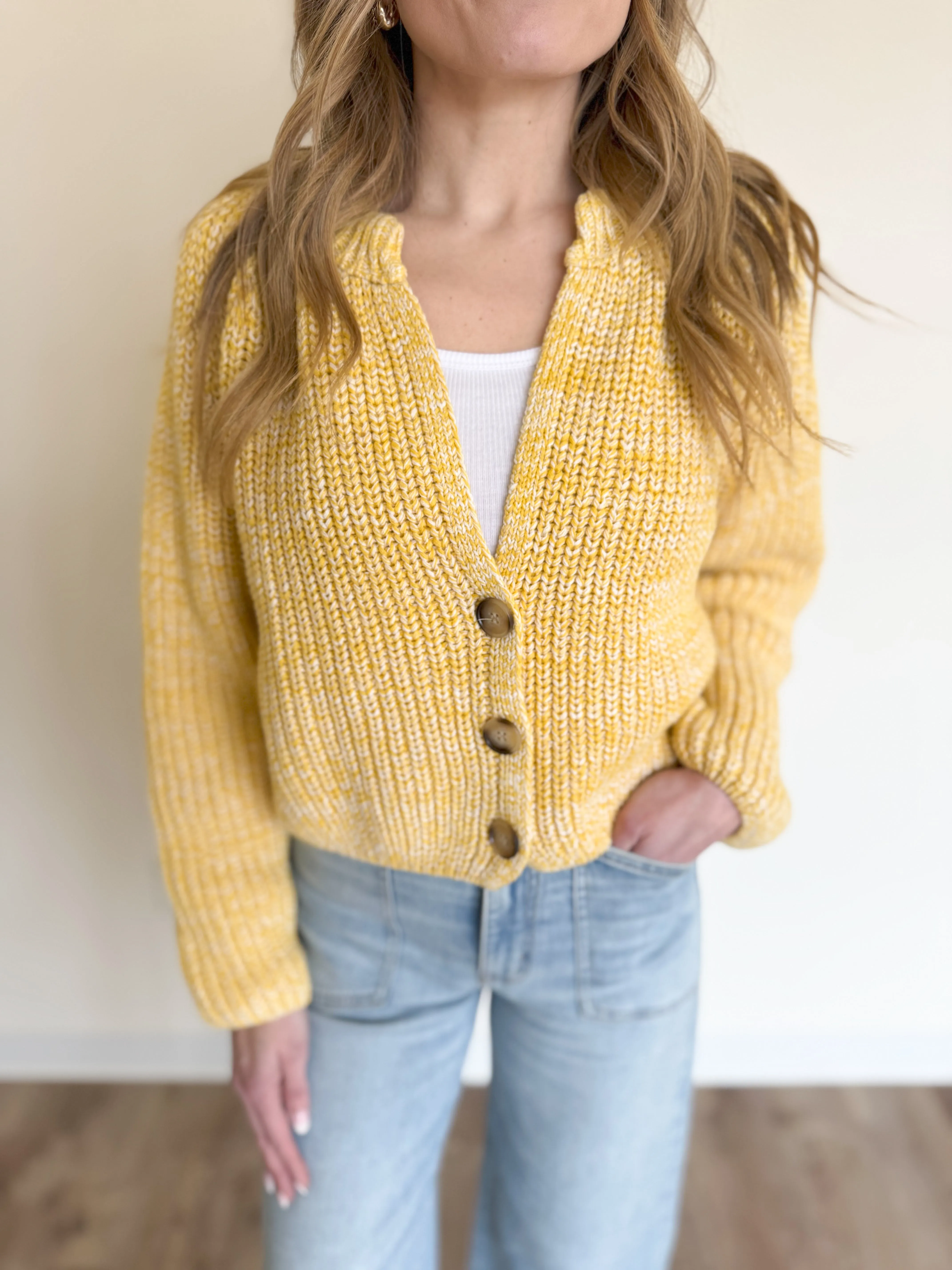 Kynlee Chunky Cardigan in Lemon
