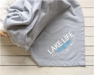 Lake Life Waves" Fleece Stadium Blanket