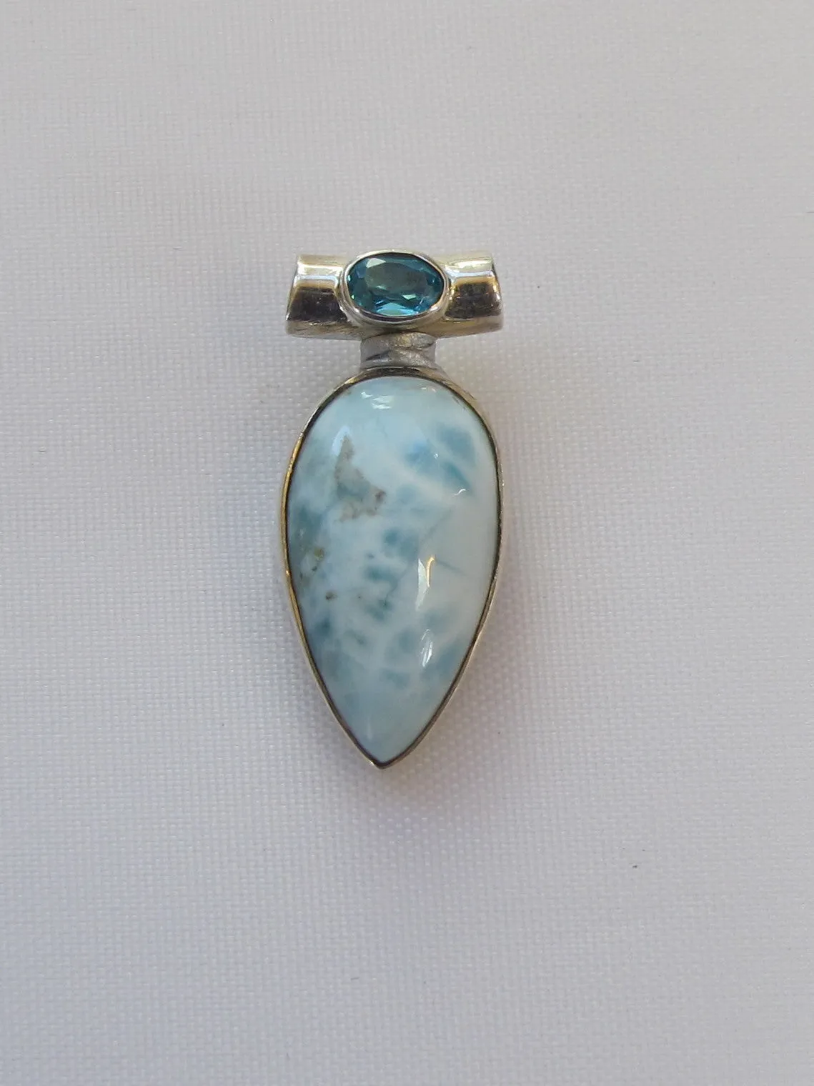 Larimar Pendant 4 with Blue Topaz