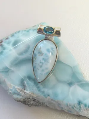 Larimar Pendant 4 with Blue Topaz