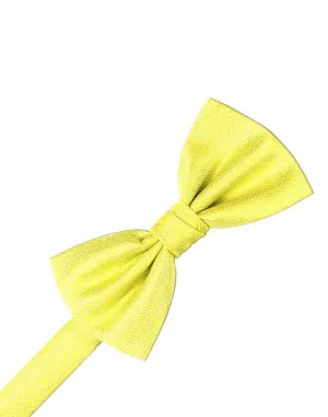 Lemon Herringbone Kids Bow Tie