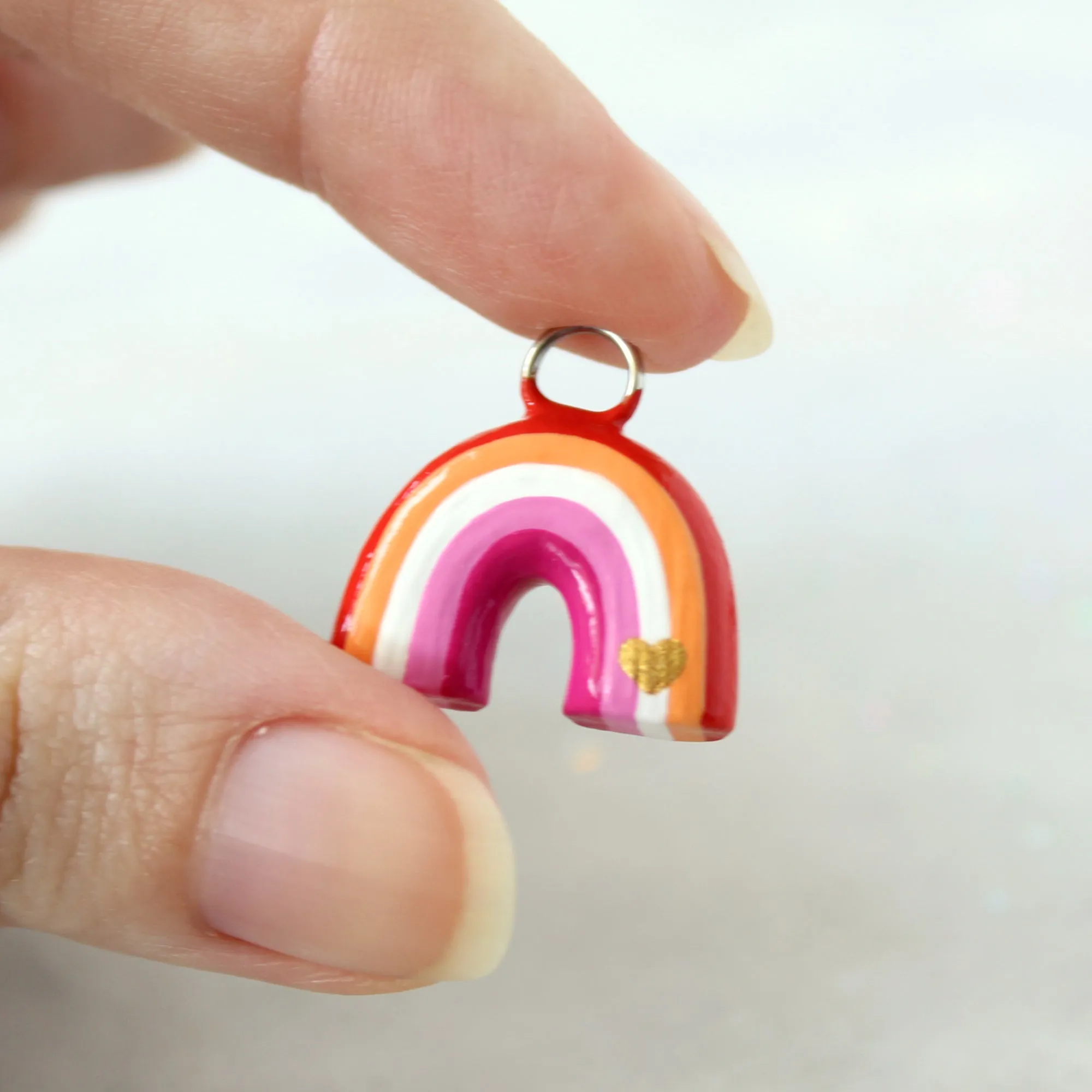 Lesbian Pride Rainbow Charm