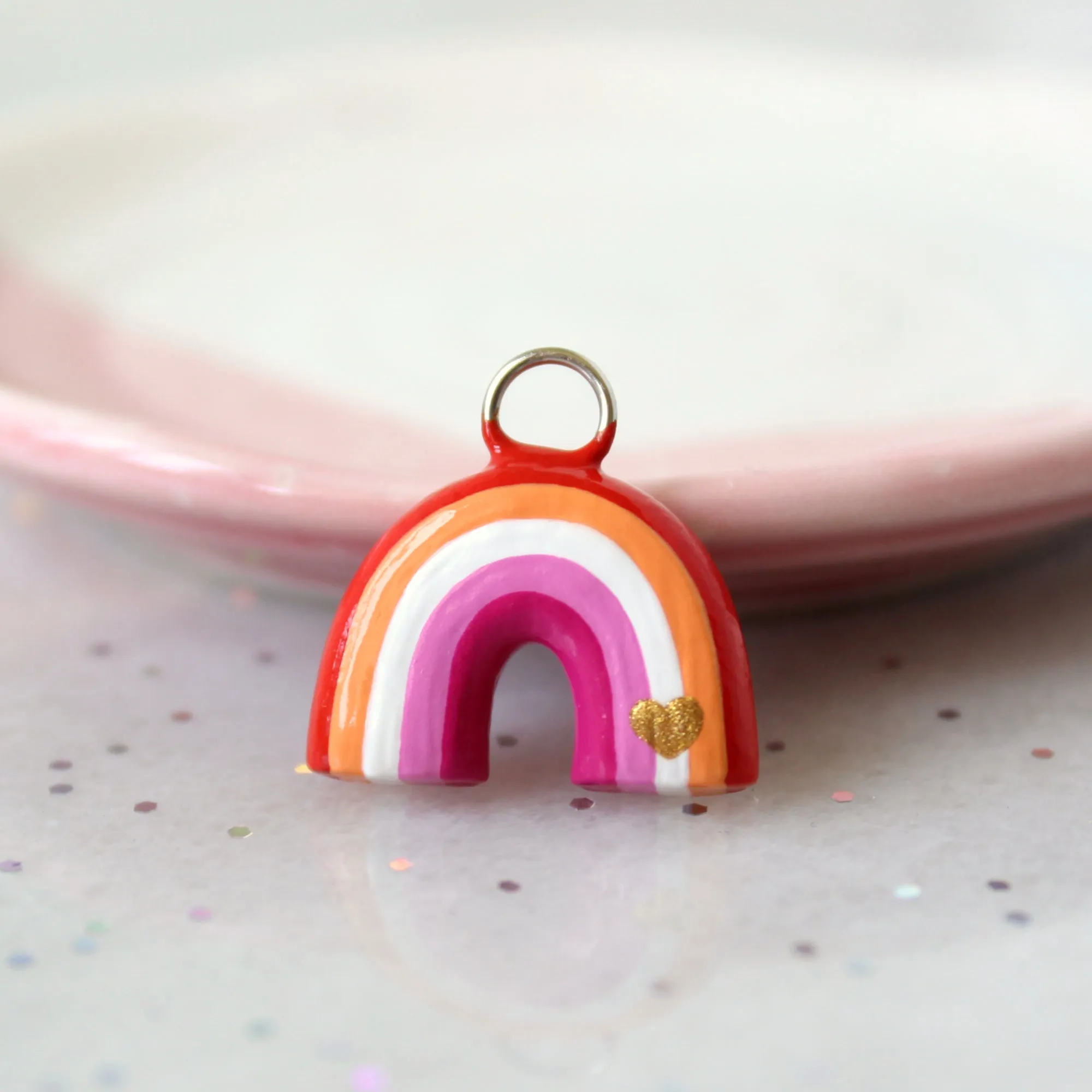 Lesbian Pride Rainbow Charm