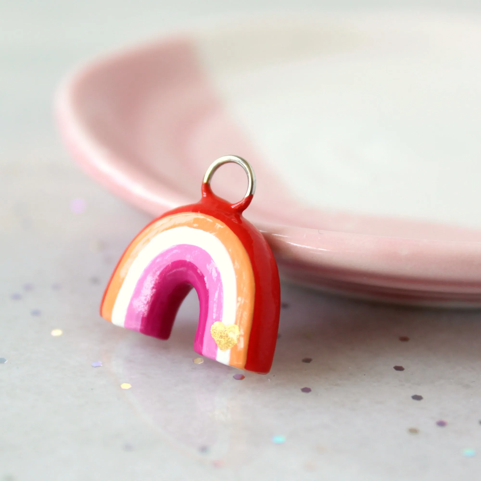 Lesbian Pride Rainbow Charm