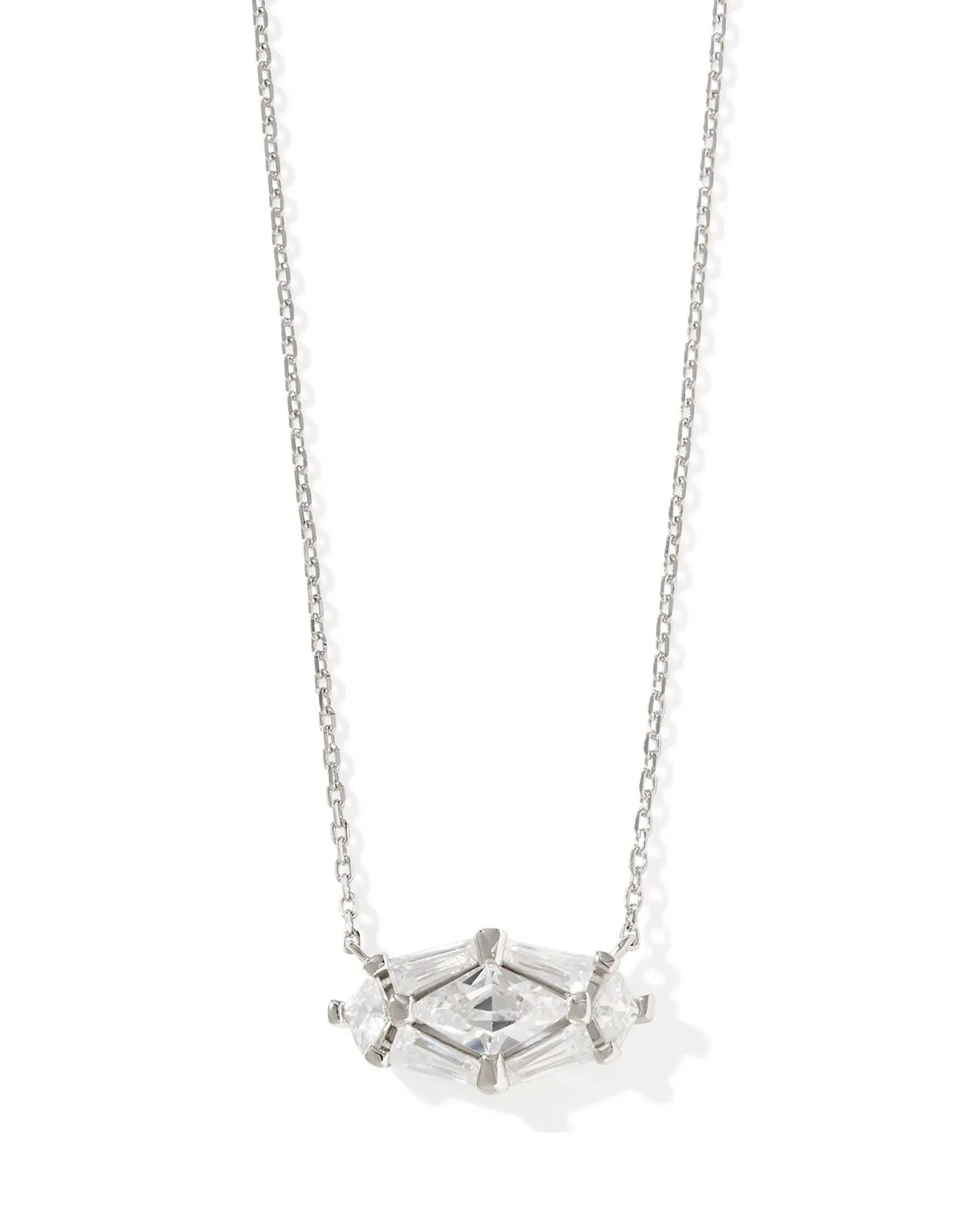 Lindy Rae Elisa Pendant Necklace - Silver Clear Crystal