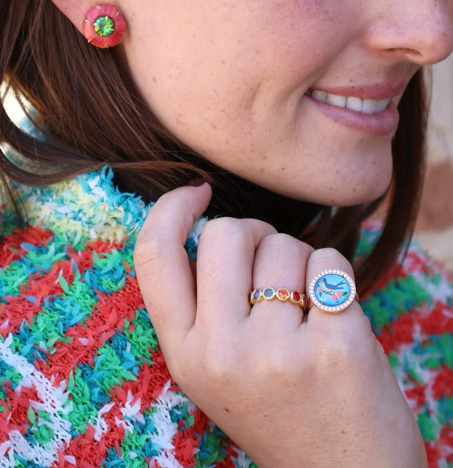 Little Blue Bird Ring