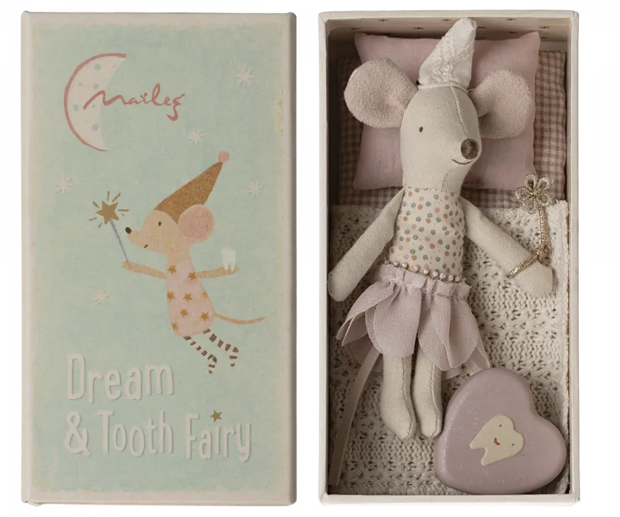 Maileg Tooth fairy mouse, Little sister in matchbox