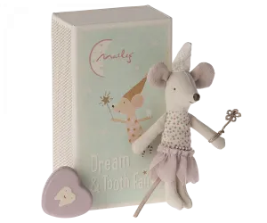 Maileg Tooth fairy mouse, Little sister in matchbox