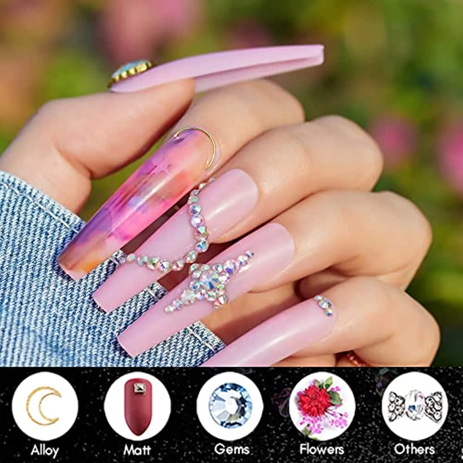 Makartt Nail Rhinestone Glue Gel 1.06oz Nail Lamp Needed Gem Glue Gel Super Strong Adhesive Nail Gel for Nail Glitter Nail Gems Nail Jewels Nail Crystals Nail Beads Nail Diamonds 3D Nail Charm Sequins