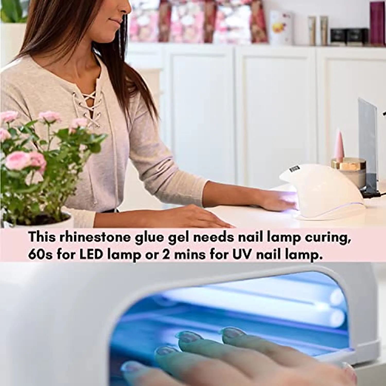 Makartt Nail Rhinestone Glue Gel 1.06oz Nail Lamp Needed Gem Glue Gel Super Strong Adhesive Nail Gel for Nail Glitter Nail Gems Nail Jewels Nail Crystals Nail Beads Nail Diamonds 3D Nail Charm Sequins