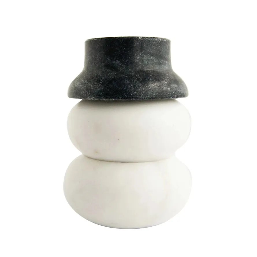Marble Snowman Shaped Pinch Pot